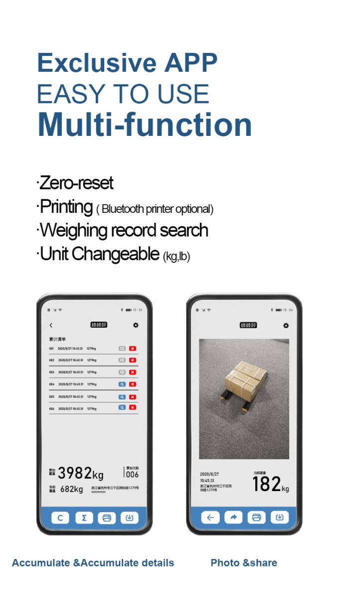 Scala industriale Bluetooth per paletti, Scala di pesatura a barre 1500 kg Scala portatile a trave 5