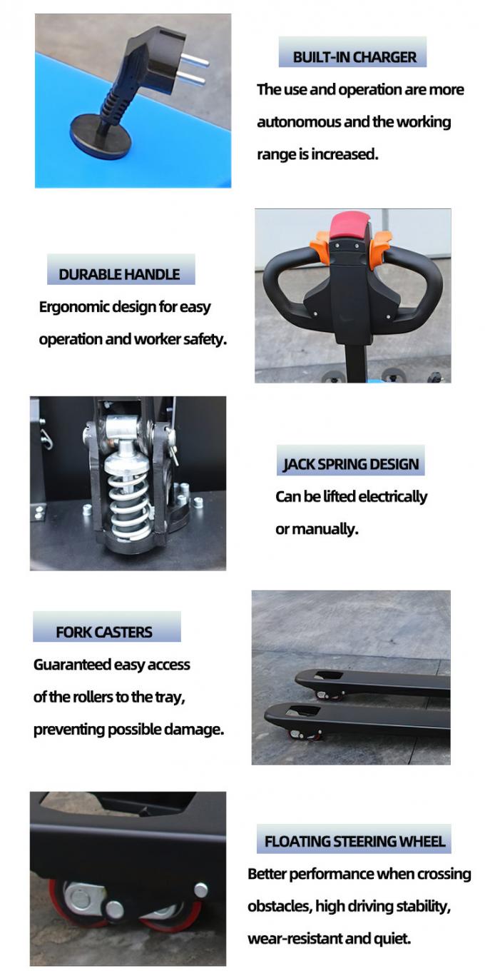 Walkie Electric Pallet Jack Forklift Truck Manipolazione acido di piombo 1