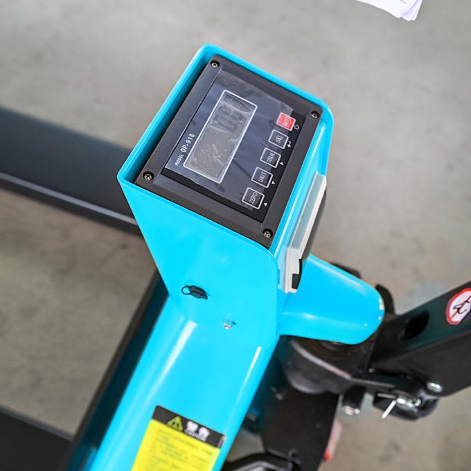 Camionino a pallet a mano blu 2500kg, pallet jack manuale con stampante 3