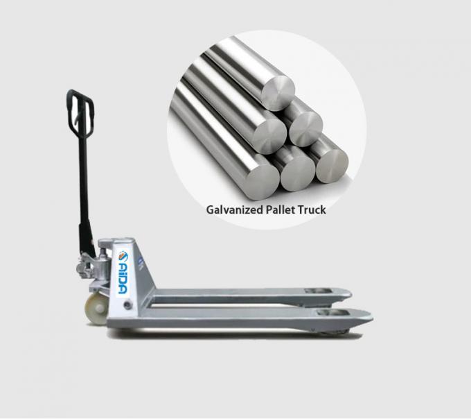Camion a pallet manuale galvanizzato larghezza forchetta 685 mm certificato ISO 0