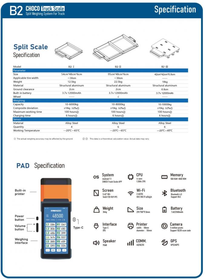 Scale di autocarri mobili industriali da 8000 kg facile accessibile 4