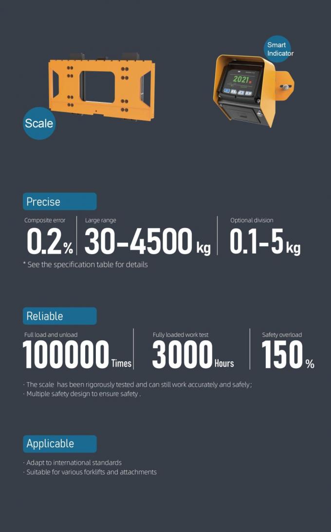 Peso Scale digitali di carrelli elevatori 4500kg Indicatore di peso del carrello elevatore LCD automatico 4