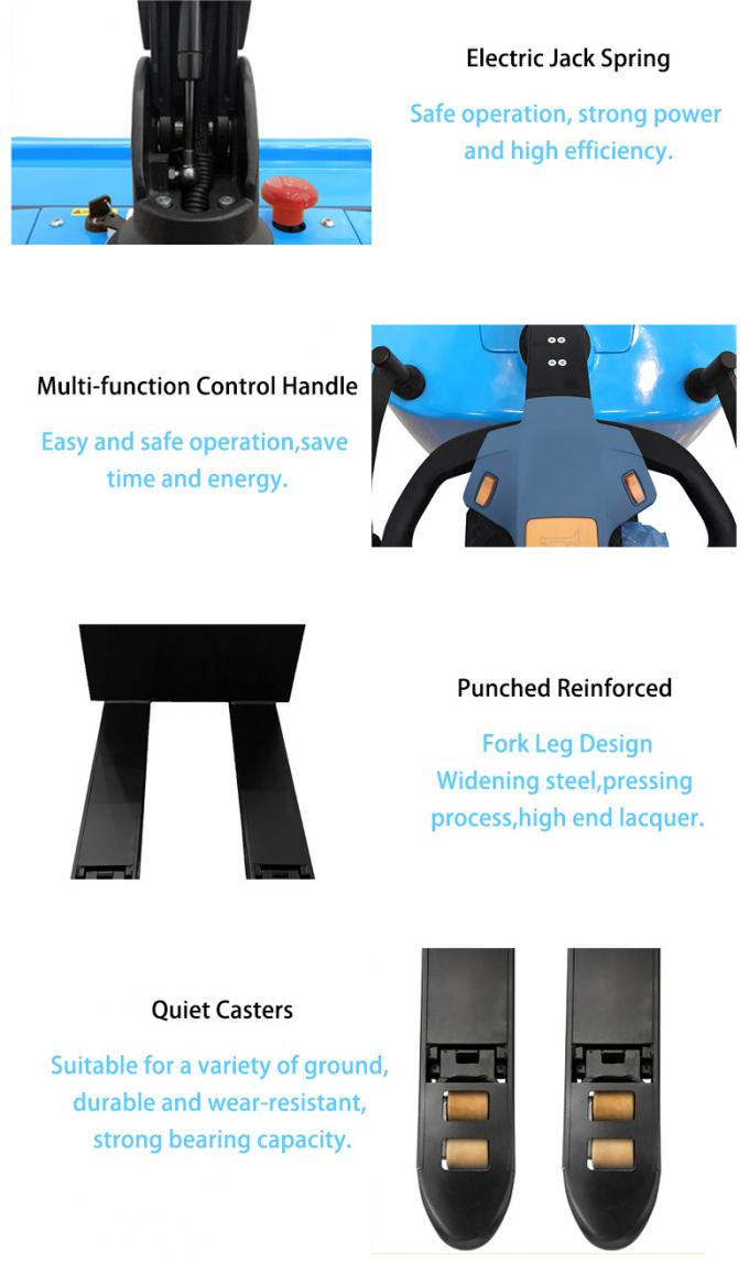 Stand certificato CE su pallet jack elettrico, pallet jack idraulico elettrico al litio 1
