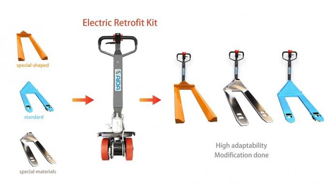 Aggiornamento degli antiquati carrelli da pallet al jack elettrico per pallet tramite kit di maniglia elettrica 2000kg 4